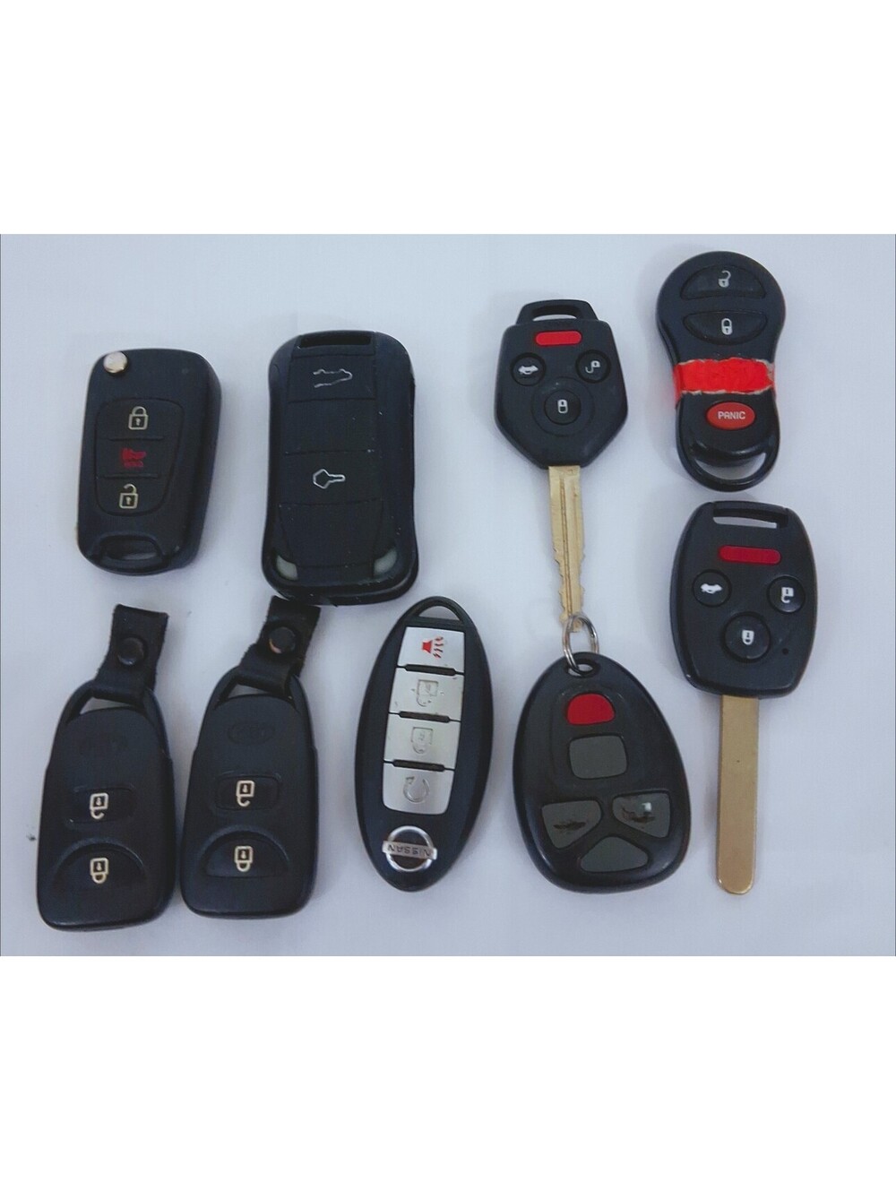 Miscellaneous Lot Of 9 REMOTE Key FOBS Misc Brands Used OEM - Locksmith Lot